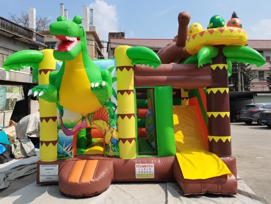 Niestandardowy nadmuchiwany dmuchany zamek ze zjeżdżalnią Dinozaury Theme Bounce House dla dzieci