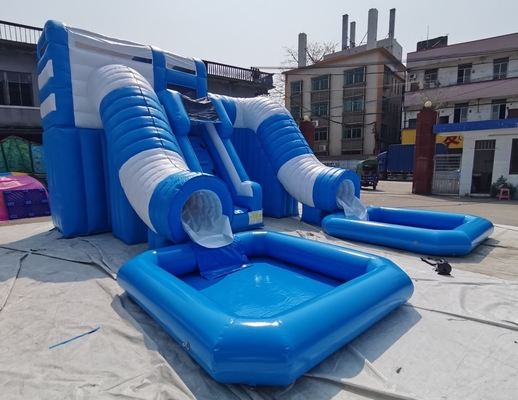 Jumper Combo Castle Pool Nadmuchiwane zjeżdżalnie wodne Duża nadmuchiwana podwójna zjeżdżalnia Druk cyfrowy