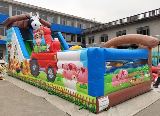 Plandeka komercyjna dmuchana zjeżdżalnia Combo Zwierzęta gospodarskie Bounce House Nadmuchiwany zamek do skakania