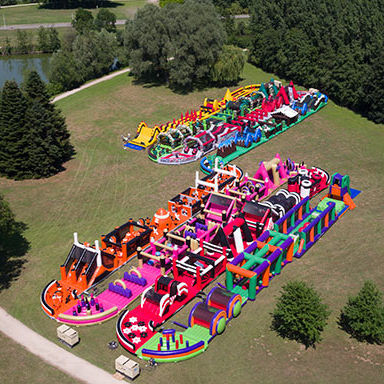 Ekologiczny tor przeszkód z PVC Bounce House dla dorosłych 5-kilometrowe nadmuchiwane tory przeszkód