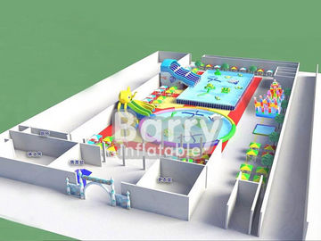 Basen nadmuchiwany park wodny, zabawny nadmuchiwany park przeznaczony dla dzieci