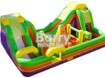 Odkryty dmuchany dmuchany tor przeszkód Combo Slide With Small Climbing Wall