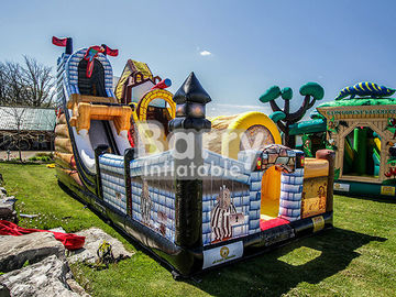 Commercial Kingdom Pirates Slide Inflatable Blow Up Tor przeszkód z Bouncer
