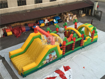 Wymagający dmuchany tor przeszkód Bounce House Red, Blue, Black