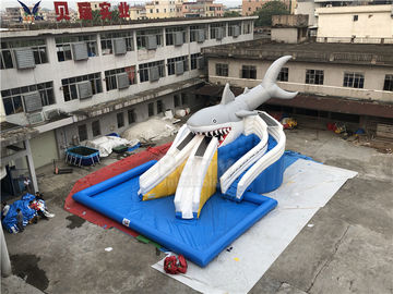 Outdoor Mobile Shark Commecial Gigantyczny nadmuchiwany basen / park wodny
