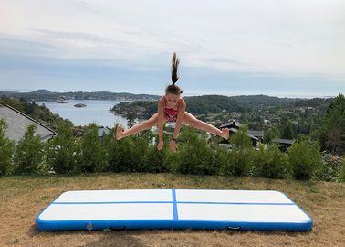EN71 Nadmuchiwany tor powietrza Dobra usługa Certyfikowane logo Drukowanie Mała niebieska podłoga Air Pro Tumbling Mat