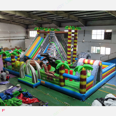 EN71 Inflatable Fun City 12x8m Jurassic Dinosaurs Theme Nadmuchiwany zamek