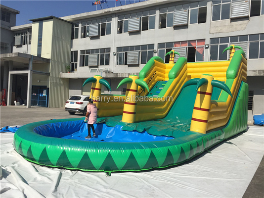 Nadmuchiwana zjeżdżalnia wodna z drzewa kokosowego 12X5m ognioodporna