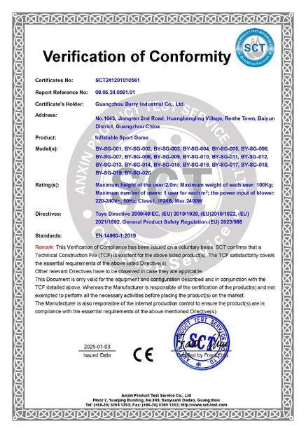 Chiny Guangzhou Barry Industrial Co., Ltd Certyfikaty